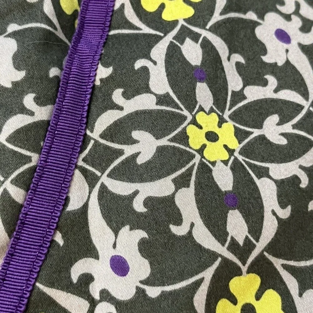 Lizgolf Athletic Skort Floral Sportswear Womens Sz 8 Olive Green Trimmed Lined - Picture 2 of 6